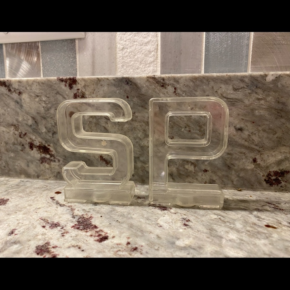 Clear salt and pepper shakers